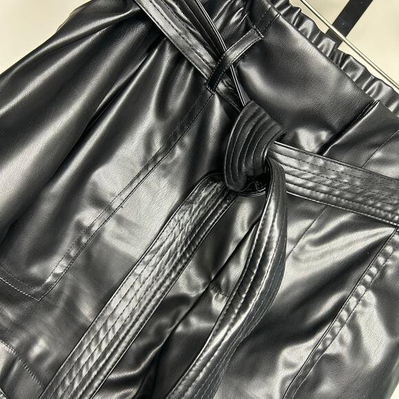 FashionNova faux leather shorts- XL high waisted ,belted, elastic waist - Picture 1 of 5